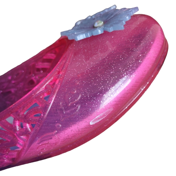 Frozen II Girl's Size 2 Pink Blue Snowflake Cutout Jelly Ballet Slipper … - Picture 8 of 13